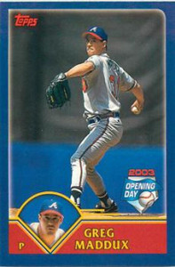 2003 Topps Opening Day Mini Stickers #NNO Greg Maddux NM/MT Atlanta Braves 