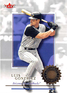 2001 Fleer Authority #50 Luis Gonzalez NM-MT Arizona Diamondbacks 