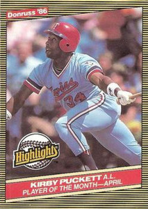 1986 Donruss Highlights #7 Kirby Puckett NM-MT Minnesota Twins 