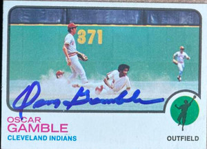 SOLD 145230 Oscar Gamble Autographed 1973 Topps #372