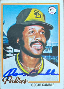 SOLD 145236 Oscar Gamble Autographed 1978 Topps #390