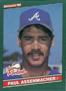 1986 Donruss Rookies #28 Paul Assenmacher NM-MT RC Rookie Atlanta Braves 