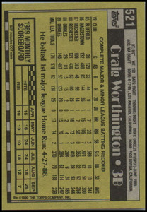 1990 Topps #521 Craig Worthington VG Baltimore Orioles 