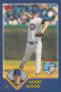 2003 Topps Opening Day Mini Stickers #NNO Kerry Wood NM/MT Chicago Cubs 