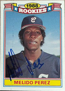 SOLD 145589 Melido Perez Autographed 1988 Topps Glossy Rookies #16