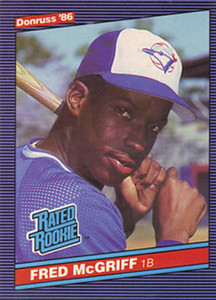 1986 Donruss #28 Fred McGriff NM-MT RC Rookie Toronto Blue Jays 
