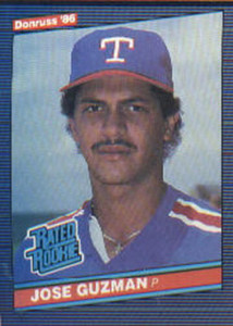 1986 Donruss #30 Jose Guzman NM-MT RC Rookie Texas Rangers 