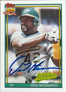 SOLD 146086 Dave Henderson Autographed 1991 Topps #144