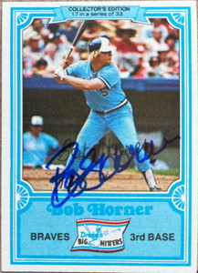 Bob Horner Autographed 1981 Topps Drake's Big Hitters #17