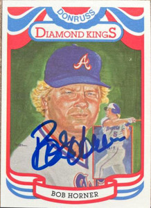 Bob Horner Autographed 1984 Donruss #14 Atlanta Braves Diamond Kings Card