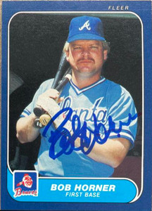 Bob Horner Autographed 1986 Fleer #517