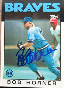 Bob Horner Autographed 1986 Topps Tiffany #220