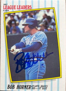 Bob Horner Autographed 1987 Fleer League Leaders #24