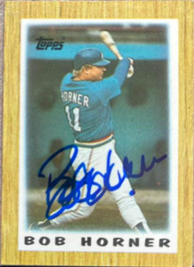 Bob Horner Autographed 1987 Topps Major League Leaders Minis #1