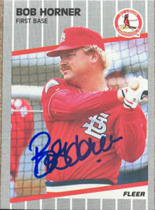 Bob Horner Autographed 1989 Fleer #452