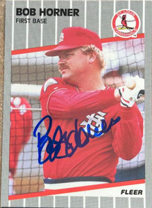 Bob Horner Autographed 1989 Fleer Glossy #452