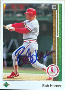 Bob Horner Autographed 1989 Upper Deck #125