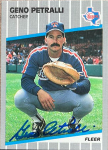 Geno Petralli Autographed 1989 Fleer Glossy #530