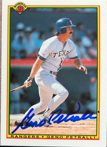 Geno Petralli Autographed 1990 Bowman Tiffany #495