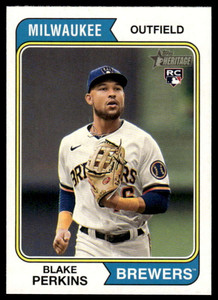SOLD 146922 2023 Topps Heritage High Number #522 Blake Perkins NM-MT RC Rookie Milwaukee Brewers 