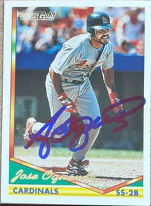 Jose Oquendo Autographed 1994 Topps Gold #406
