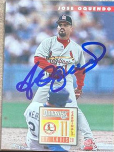 Jose Oquendo Autographed 1996 Donruss #234