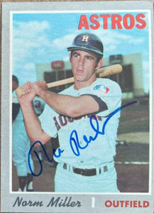 Norm Miller Autographed 1970 Topps #619