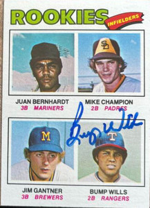 Bump Wills Autographed 1977 Topps #494
