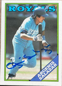Argenis Salazar Autographed 1988 Topps #29 Kansas City Royals Card 