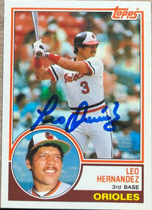 Leo Hernandez Autographed 1983 Topps Traded #44T VERY TOUGH ID: 147555 Leo Hernandez Autographed 1983 Topps Traded #44T VERY TOUGH ID: 147555