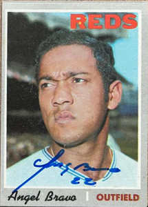 Angel Bravo Autographed 1970 Topps #283 Cincinnati Reds Card 