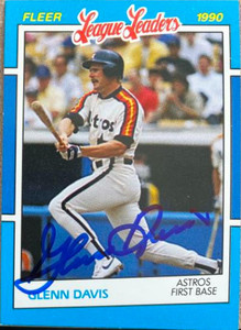 Glenn Davis Autographed 1990 Fleer League Leaders #9