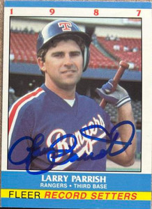 Larry Parrish Autographed 1987 Fleer Record Setters #29