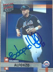 Edgardo Alfonzo Autographed 2002 Donruss Best of Fan Club #177 