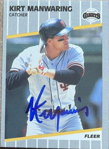 Kirt Manwaring Autographed 1989 Fleer #334