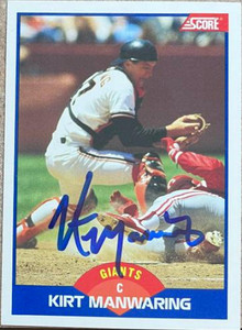 Kirt Manwaring Autographed 1989 Score #619