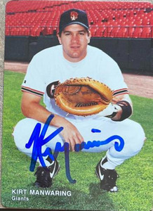 Kirt Manwaring Autographed 1993 Mother's Cookies San Francisco Giants #9