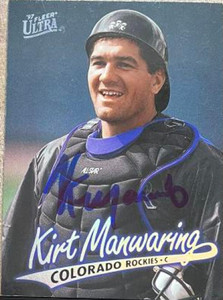 Kirt Manwaring Autographed 1997 Fleer Ultra #413 Colorado Rockies Card