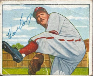 Hank Borowy Autographed 1950 Bowman #177 GOOD 