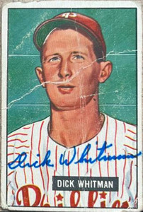 SOLD 148103 Dick Whitman Autographed 1951 Bowman #221