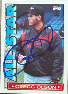 Gregg Olson Autographed 1990 Topps TV All-Stars #30