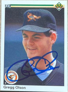 Gregg Olson Autographed 1990 Upper Deck #604