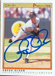 Gregg Olson Autographed 1991 O-Pee-Chee Premier #93