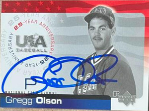 Gregg Olson Autographed 2004 Upper Deck USA 25th Anniversary #USA-140  Gregg Olson Autographed 2004 Upper Deck USA 25th Anniversary #USA-140