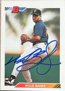 Willie Banks Autographed 1992 Bowman #553