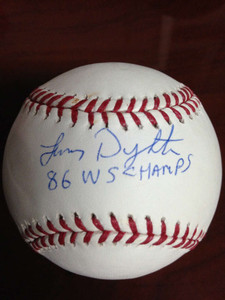  Lenny Dykstra Autographed ROMLB Baseball 1986 W.S. Champs