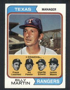 1974 Topps #379 Billy Martin MG VG Texas Rangers 