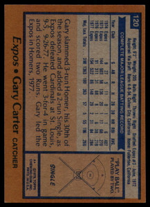 1978 Topps #120 Gary Carter VG Montreal Expos 