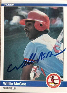 Willie McGee Autographed 1984 Fleer #329