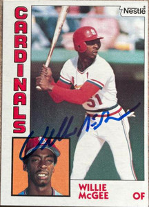 SOLD 150171 Willie McGee Autographed 1984 Topps Nestle #310